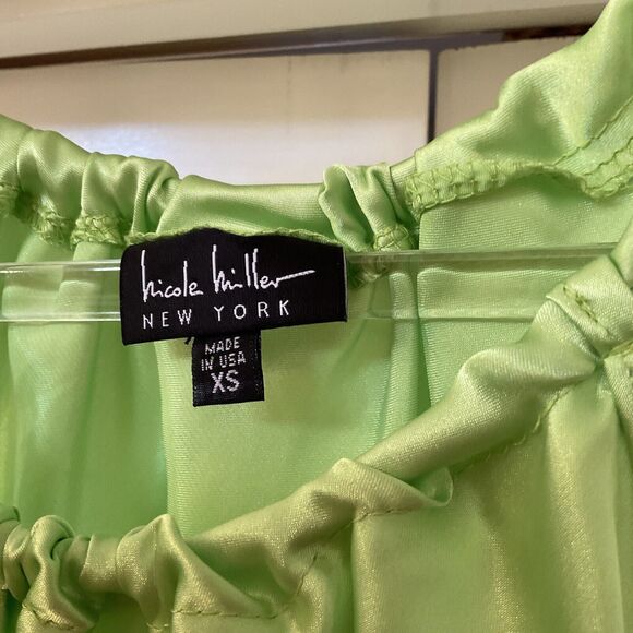 Nicole Miller Lime Green Tank Top Silky, Size XS NWT - Picture 6 of 14